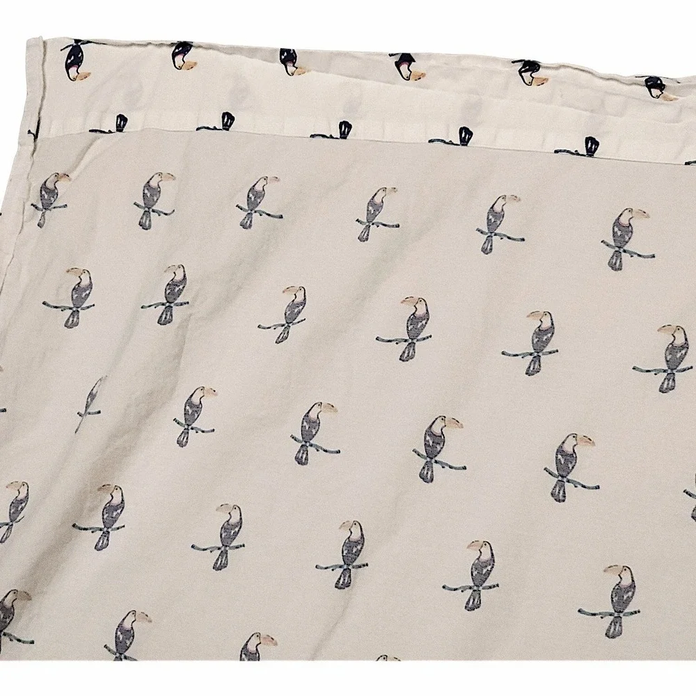 Martha‎ Stewart Flat Sheet Twin WHIM Toucan Bird Kids White Tropical Cotton Bed